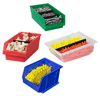 divided small parts storage containers