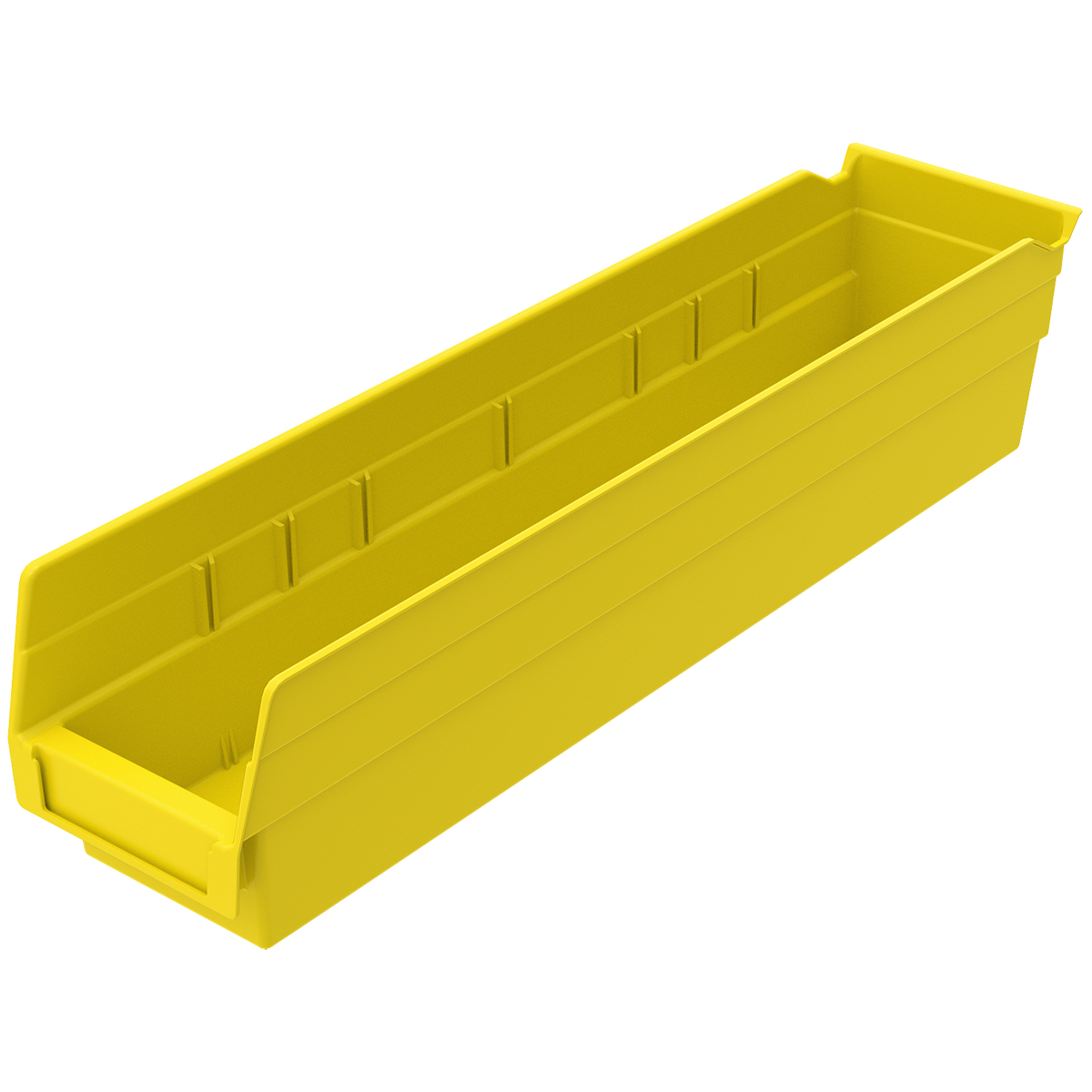 Shelf Bin Organizer - 36 x 12 x 75 with 4 x 12 x 4 Yellow Bins