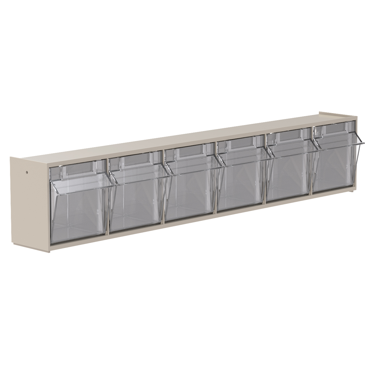 HandiWall Plastic 6 Tilt Bin Storage Unit HSB06TOB