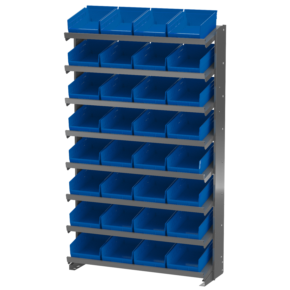 Bench Pick Rack - 15 Plastic Bins 12 Deep