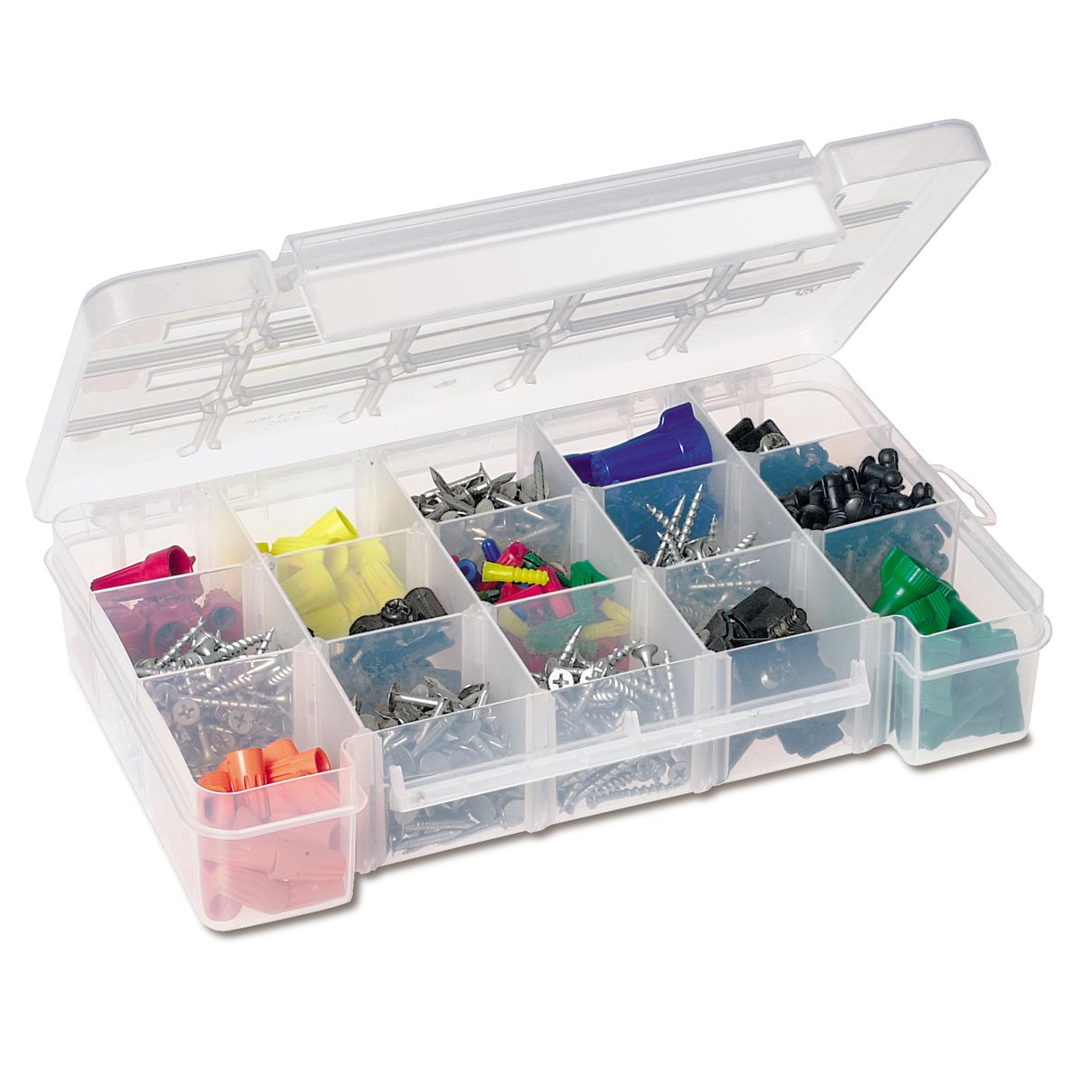 Akro-Mils Storage Cases, Compartment Boxes, Adjustable Dividers, Clear  Plastic