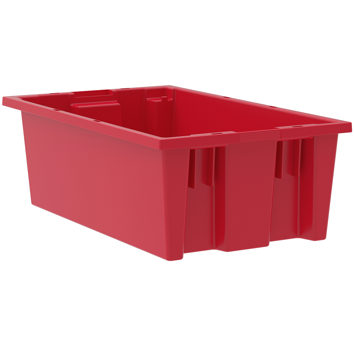 Heavy-Duty Stack and Nest Containers - 24 x 15 x 8, Red