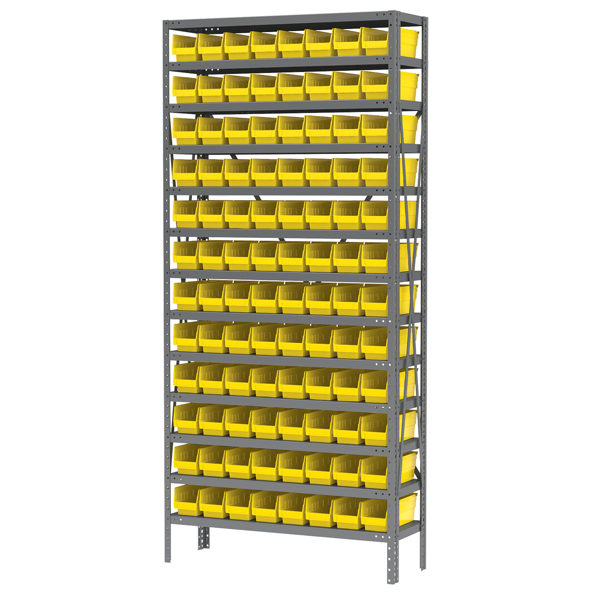 Akro-Mils Wire Shelving Unit, 12 Shelves, 96 Shelf Bins Plastic Storage  Bins