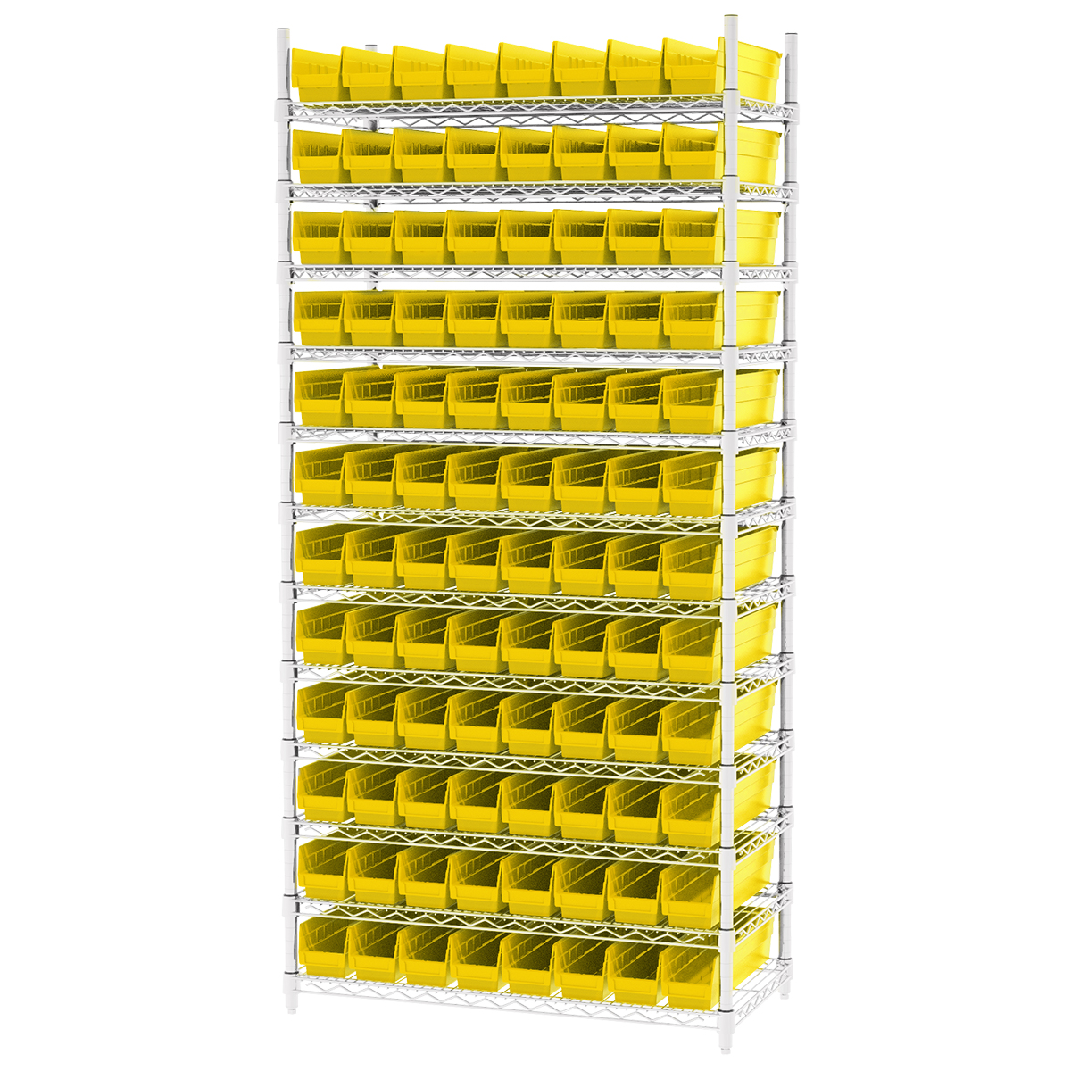 Akro-Mils Wire Shelving Unit, 12 Shelves, 96 Shelf Bins Plastic Storage  Bins