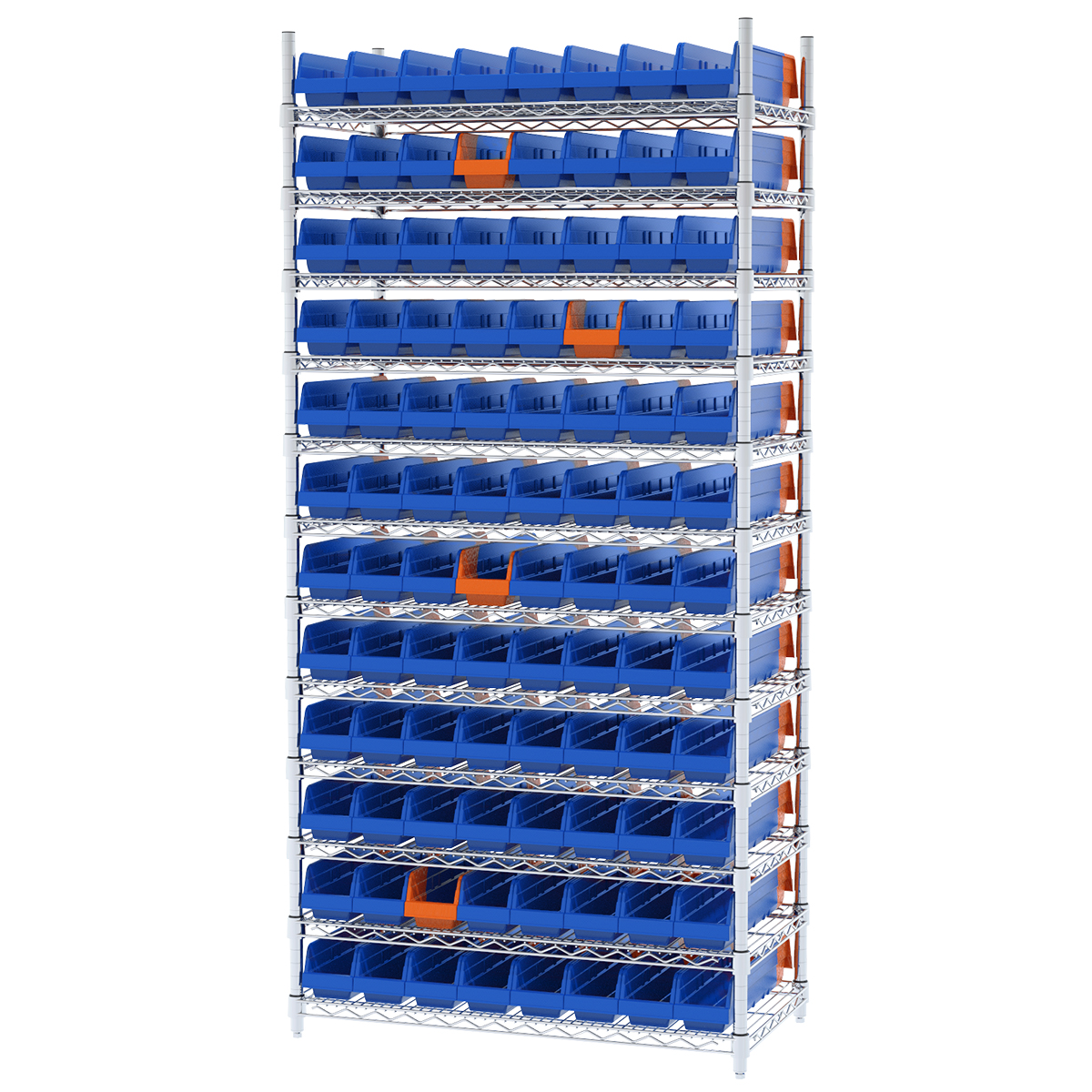 Akro-Mils Wire Shelving Unit, 12 Shelves, 120 Shelf Bins Plastic Storage  Bins